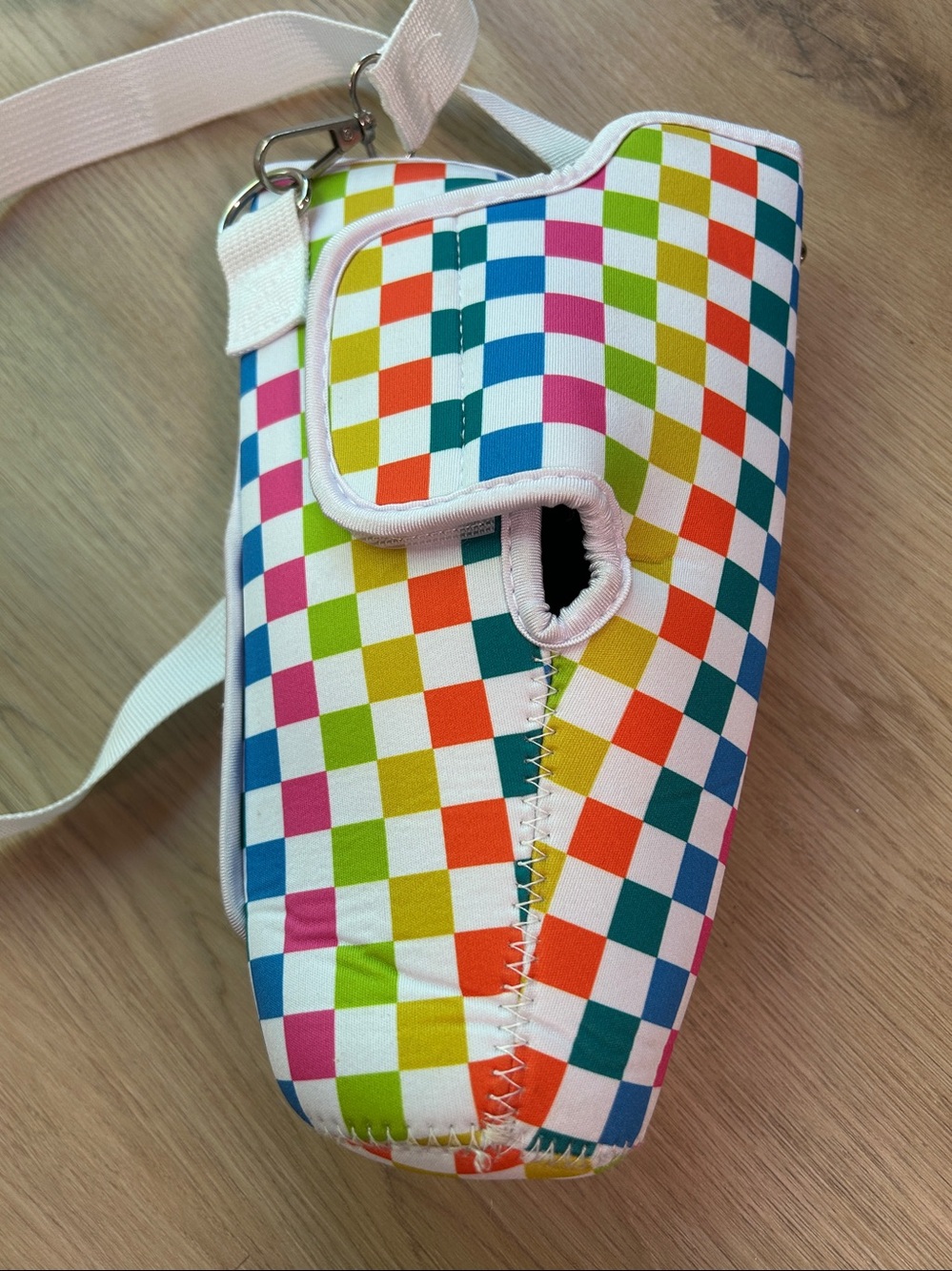 Water Bottle Cup Sleeve With Pouch Crossbody Water Bottle Holder- White Strap - Picture 5 of 16